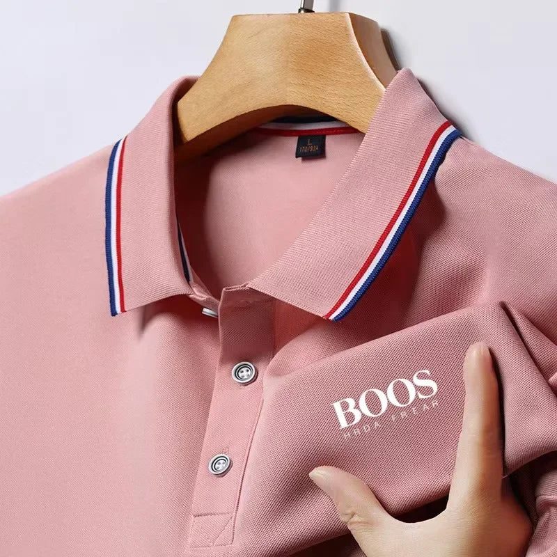 camisa polo de manga curta, moda manga curta confortável respirável topo Boss