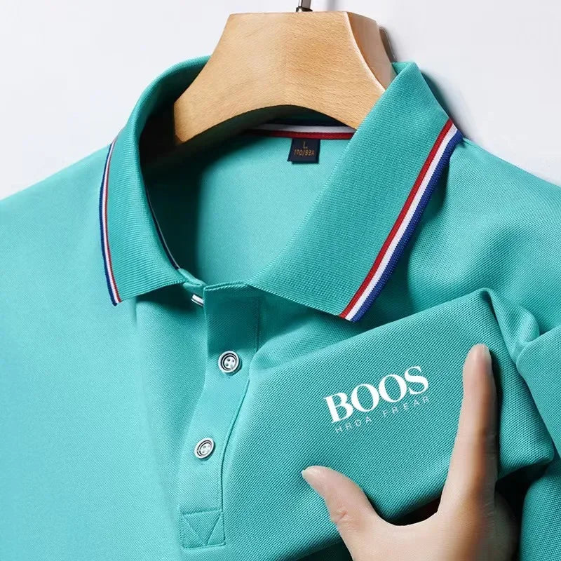 camisa polo de manga curta, moda manga curta confortável respirável topo Boss