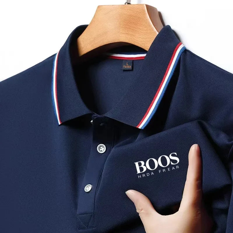 camisa polo de manga curta, moda manga curta confortável respirável topo Boss