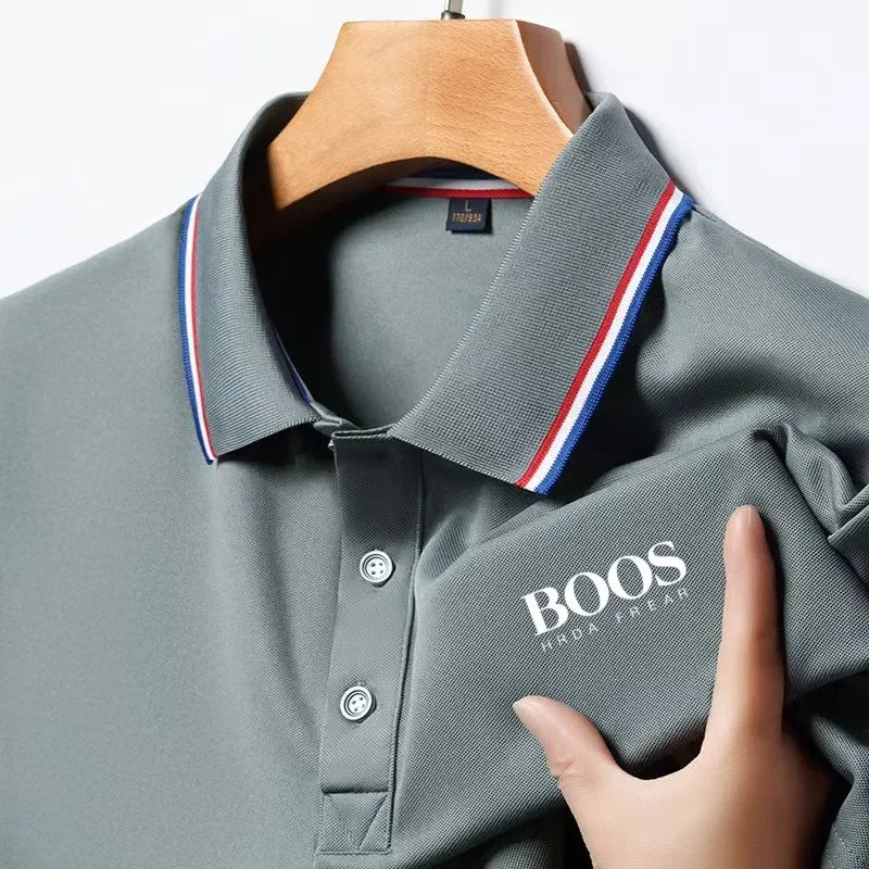 camisa polo de manga curta, moda manga curta confortável respirável topo Boss