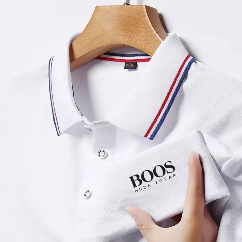 camisa polo de manga curta, moda manga curta confortável respirável topo Boss